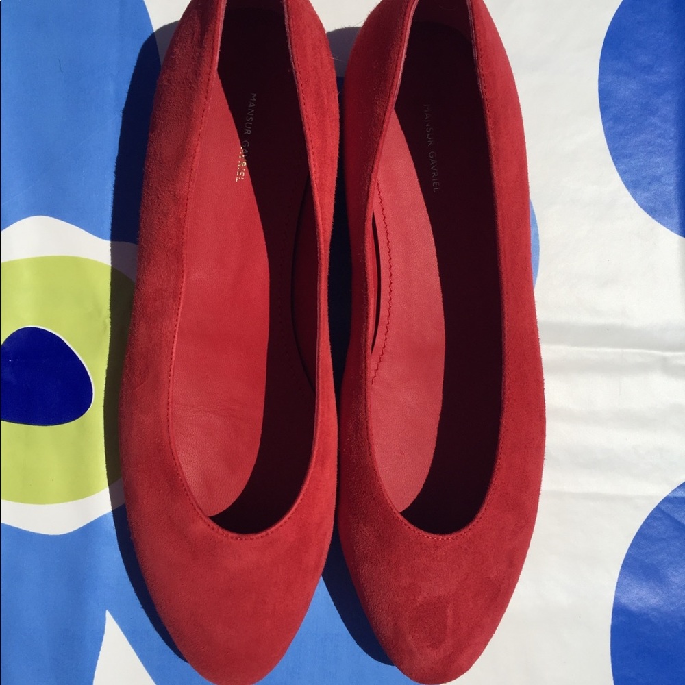 Mansur Gavriel Red Suede Flats